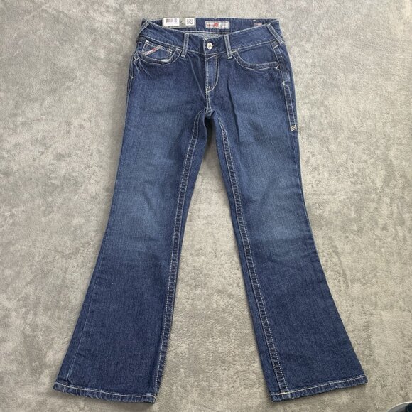 Ariat Jeans Women 28S FR Mid Rise Boot Cut Work Chore Horse Farm Cowgirl Western - Picture 3 of 14